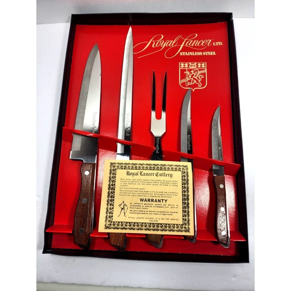 Vintage Royal Lancer Stainless Steel Knife‎ Set in Original Box